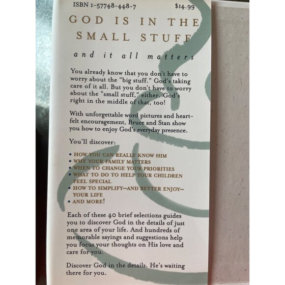 "God Is In The Small Stuff" Hardcover Book By Bruce & Stan - Picture 2 of 6